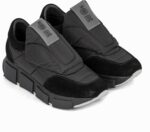 Sneakers negri, piele intoarsa