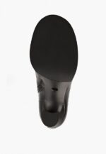 Botine negre din piele naturala, toc clepsidra - imagine 3