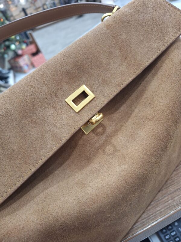 Geanta Rodeo maro, din piele intoarsa si piele naturala - imagine 2