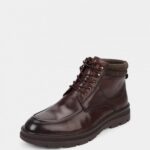 Ghete maro inchis din piele naturala