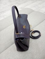 Geanta violet, piele naturala - imagine 2