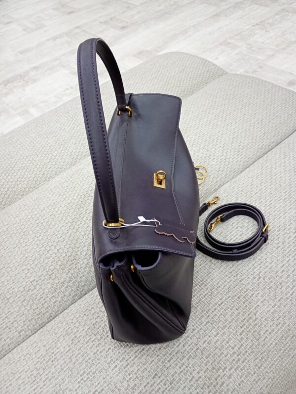 Geanta violet, piele naturala - imagine 2