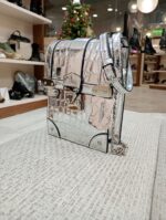 Geanta crossbody argintie,piele naturala - imagine 3