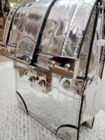 Geanta crossbody argintie,piele naturala - imagine 5