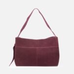 Tote bag, burgundy, piele intoarsa