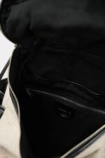 Rucsac din piele naturala si panza - imagine 2