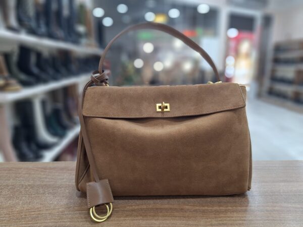 Geanta Rodeo maro, din piele intoarsa si piele naturala - imagine 4