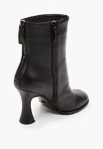 Botine negre din piele naturala, toc clepsidra - imagine 7