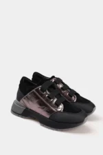 Sneakers dama negri, piele naturala