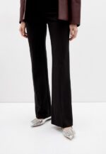 Balerini argintii cu varf ascutit din piele naturala cu aspect lucios c-39 - imagine 4