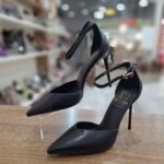 Pantofi decupati din piele naturala negri c-449