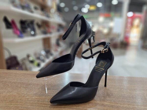 Pantofi decupati din piele naturala negri c-449 - imagine 6