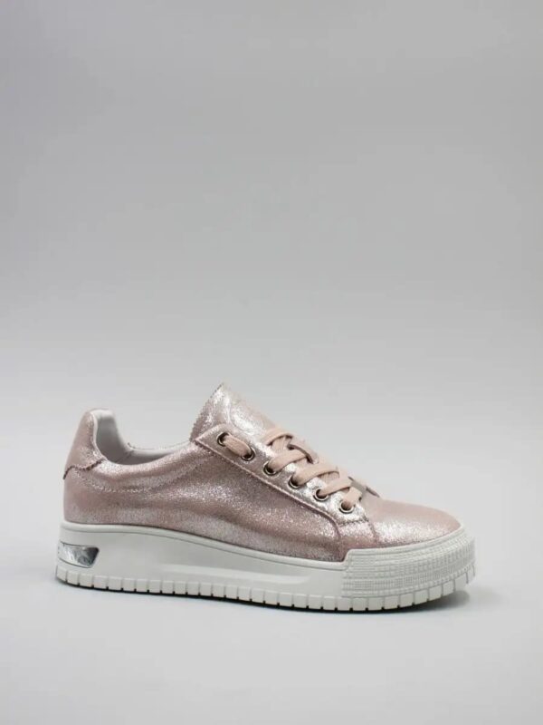 Pantofi sport roz prafuit cu textura metalizata c-458 - imagine 6