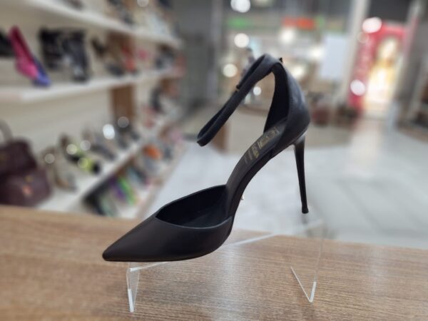 Pantofi decupati din piele naturala negri c-449 - imagine 5