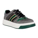 Pantofi sport gri cu talpa alba si detalii verzi c-474 - imagine 9