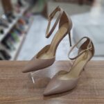 Pantofi decupati nude din piele naturala c966