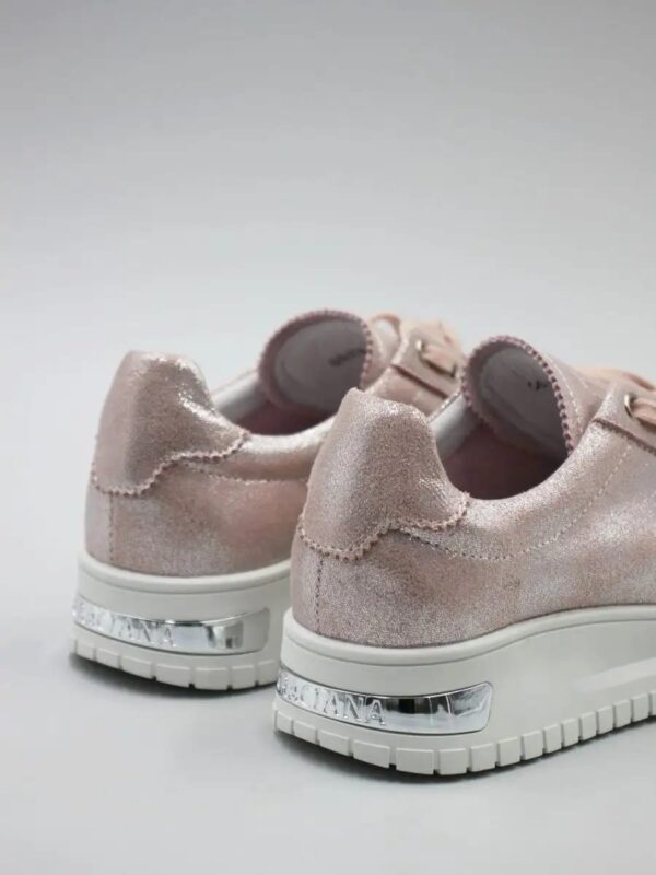 Pantofi sport roz prafuit cu textura metalizata c-458 - imagine 3