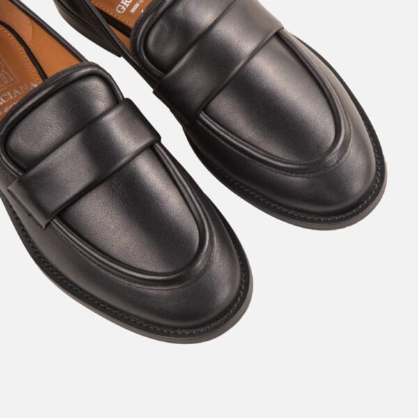 Pantofi din piele naturala, negri c-459 - imagine 3