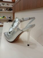 Pantofi decupati argintii cu pietre c-215 - imagine 3