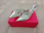 Pantofi decupati argintii cu pietre c-215 - imagine 2