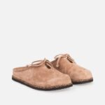 Saboti dama bej din piele intoarsa c-523