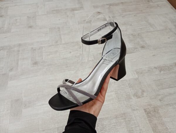 Sandale elegante cu toc gros si bareta pe glezna c-526 - imagine 4