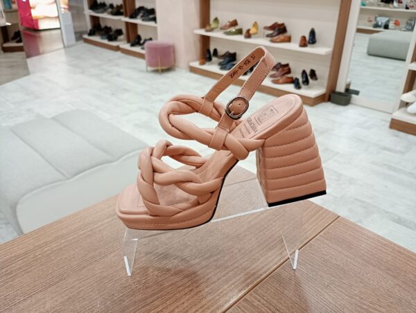 Sandale cu barete impletite si toc gros c-527 - imagine 3