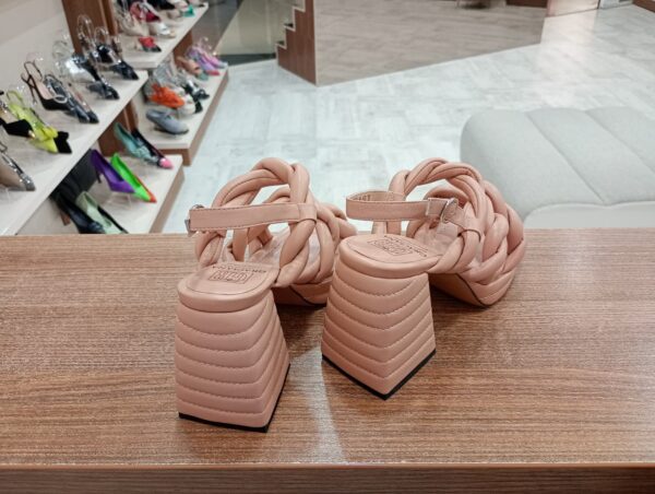 Sandale cu barete impletite si toc gros c-527 - imagine 4