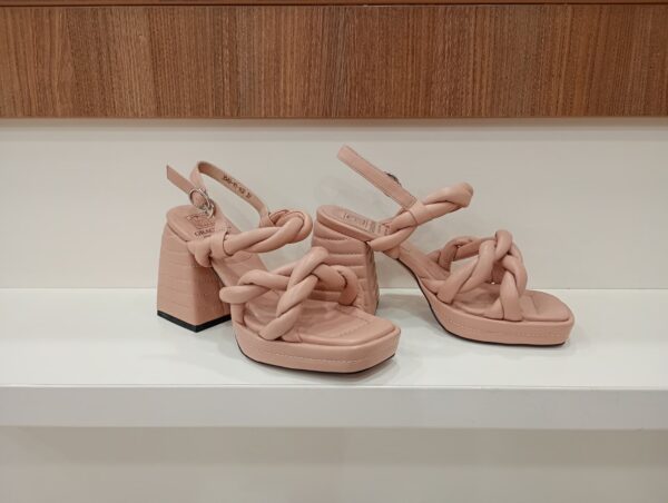 Sandale cu barete impletite si toc gros c-527 - imagine 2