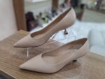 Pantofi nude cu toc kitten din piele naturala c841 - imagine 4