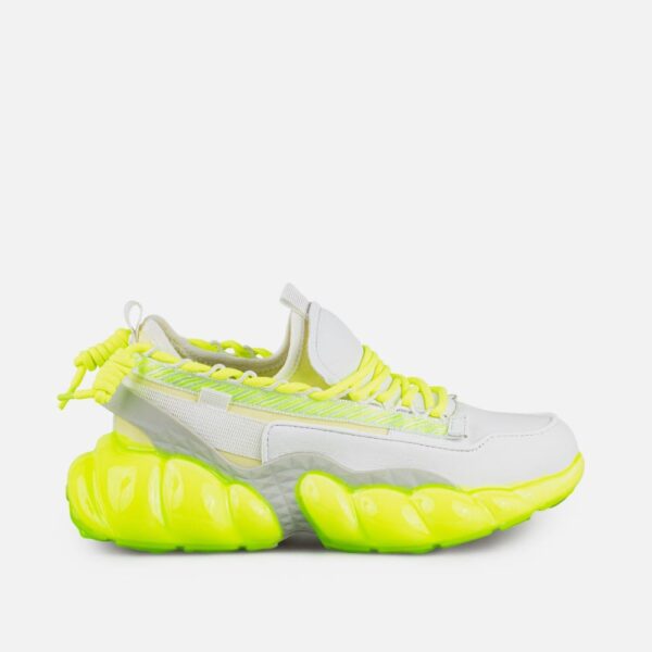 Pantofi sport alb si verde neon c-452 - imagine 2