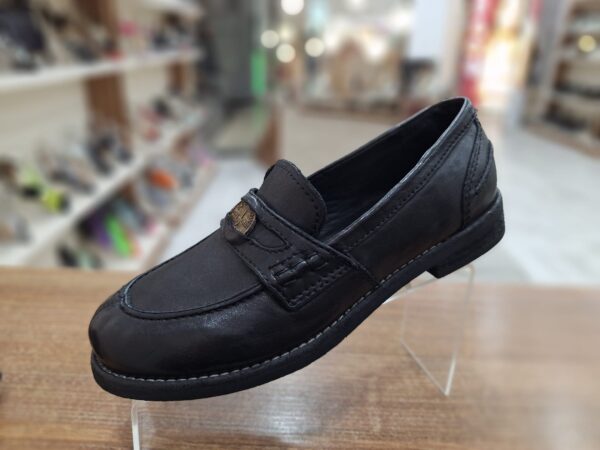Mocasini "penny loafer" din piele naturala, negri c-455 - imagine 4