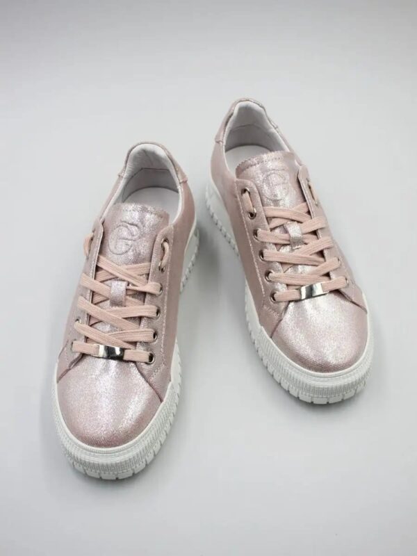 Pantofi sport roz prafuit cu textura metalizata c-458 - imagine 2