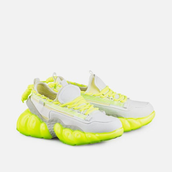 Pantofi sport alb si verde neon c-452 - imagine 3
